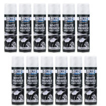 Rapide Auto Extreme All Purpose Spray Paint Can White Primer Finish 250ml - Pack of 12