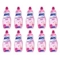 Asevi Pink Fabric Softener Laundry Conditioner Liquid 60 Washes 1.5L - Pack of 10