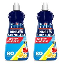 Finish Rinse & Shine Aid Lemon Dishwasher 400ml - Pack of 2