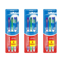 Colgate Extra Clean 3-Pack Toothbrush with Back Teeth Reach - Pack of 3