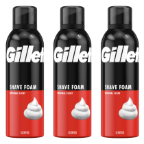 Gillette Original Scent Shave Foam 200ml can on white background
