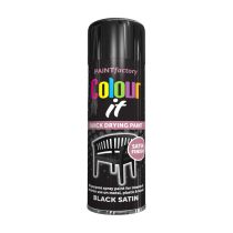 Paint Factory Colour It Satin Black Spray Paint 250ml