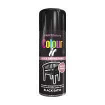 Paint Factory Colour It Satin Black Spray Paint 400ml