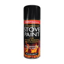 Paint Factory Stove Paint Heat Resistant Matt Black Spray 400ML