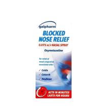 Galpharm Blocked Nose Relief Nasal Spray 15ml bottle on a clean surface
