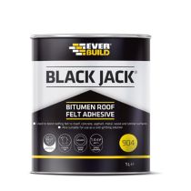 Everbuild Black Jack 904 Roof Felt Adhesive High Strength Black 1 Litre