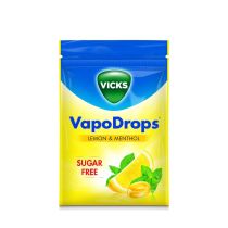 Vicks VapoDrops Sugar Free Lozenges Lemon & Menthol For Cold And Flu 72g