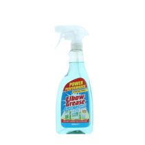 Elbow Grease Streak Free Glass and Mirror Cleaner 500ml spray bottle on a windowsill

