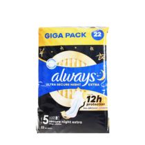Always Ultra Secure Night Extra Size 5 Sanitary Towels with Wings 22 Count