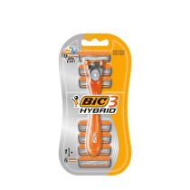 BIC 3 Hybrid Men’s Razor with 6 Replacement Cartridges 3 Blade Shaver