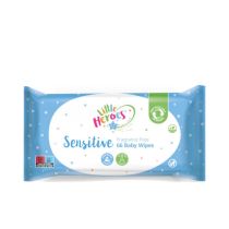 Little Heroes Sensitive Baby Wipes Soft and Safe 66 pack on a clean nursery shelf