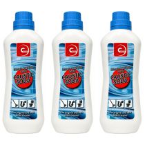 Essential Power Drain Cleaner With Caustic Soda 500g tub on a utility room shelf
