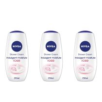 Nivea Shower Cream Indulgent Moisture Rose 250ml - Pack of 3