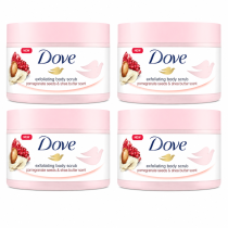 Dove Pomegranate Seeds & Shea Butter Body Scrub 225ml - Pack of 4