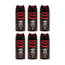 Umbro Power Deodorant Body Spray 150ml - Pack of 6