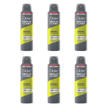 Dove Men+Care Sport Active+Fresh Antiperspirant Deodorant Aerosol 150ml - Pack of 6