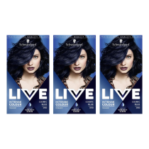 Schwarzkopf Live Intense Colour Cosmic Blue Hair Dye 090 - Pack of 3
