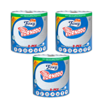 Foxy Tornado Kitchen Roll 3ply 300 Sheet - Pack of 3