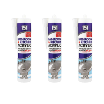 151 White Acrylic Sealant For Bathroom and Kitchen 300ML - Pack of 3