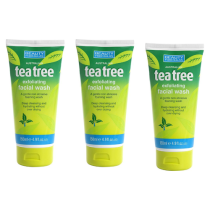 Beauty Formulas Australian Tea Tree Exfoliating Facial Wash 150ml - Pack of 3