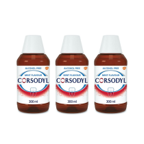 Corsodyl Mint Mouthwash Alcohol-Free Bottle 300ml - Pack of 3
