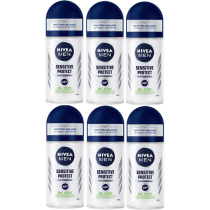 Nivea Men Sensitive Protect Anti-Perspirant Roll-On 50ml - Pack of 6