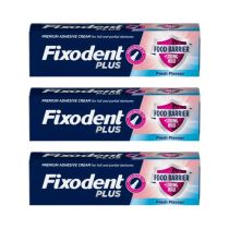 Fixodent Plus Food Barrier Denture Adhesive Cream 40 G - Pack of 3