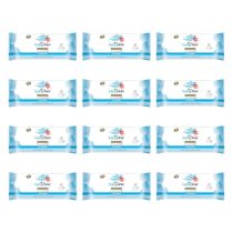 Dove Baby Rich Moisture Moisturising Baby Wipes 50s pack on a clean nursery changing table