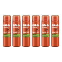 Gillette Fusion 5 Ultra Sensitive Mens Shaving Gel 200ml - Pack of 6