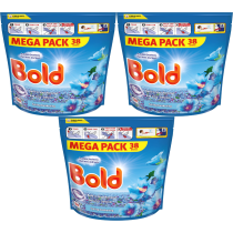 Bold Pods Spring Awakening Detergent Capsules With Built-In Lenor Softener 38 Washes - Pack of 3