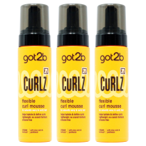GOT2B Curlz Flexible Curl Mousse with Aloe Vera 200ml - Pack of 3