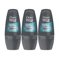 Dove Men Care Clean Comfort Antiperspirant Roll On 50ML - Pack of 3