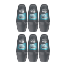 Dove Men Care Clean Comfort Antiperspirant Roll On 50ML - Pack of 6