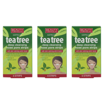 Beauty Formulas Australian Tea Tree Deep Cleansing Nose Pore Strips 6 Pack - Pack of 3