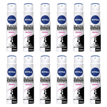 Nivea Women's Anti-Perspirant Invisible for Black and White 250ml - Pack of 12