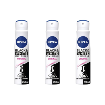 Nivea Women's Anti-Perspirant Invisible for Black and White 250ml - Pack of 3