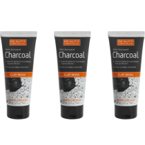 Beauty Formulas With Activated Charcoal Clay Mask 100ml - Pack of 3