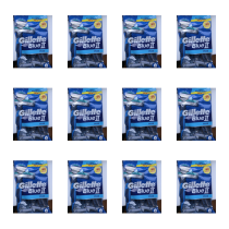 Gillette Blue II Plus Men's Disposable Razors 8 razors - Pack of 12