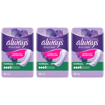 Always Discreet Sensitive Bladder Pads Normal Complete Protection 12 Pads - Size 4 - Pack of 3