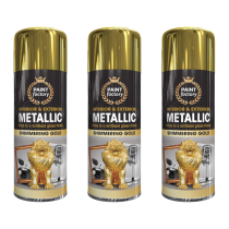 Paint Factory Interior & Exterior Metallic Shimmering Gold Spray 400 ML - Pack of 3