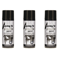 151 Black Gloss Professional Spray Paint For Plastic 400ML - Pack of 3