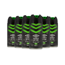 Umbro Action Body Spray Green 150ml - Pack of 6