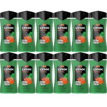 Lynx 3-in-1 Body, Face & Hair Wash Jungle Fresh Shower Gel 225ml - Pack of 12