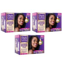 Dark & Lovely No-Lye Hair Relaxer Kit Super Strength Moisture Plus - Pack of 3