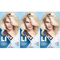 Schwarzkopf Hair Dye Intense Bleach Permanent Max Blonde 00B 60ml - Pack of 3