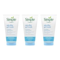 Simple Water Boost Micellar Gel Facial Wash 150 ML - Pack of 3