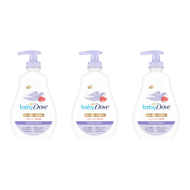 Baby Dove Calming Moisture Night Time Wash 400ml pump bottle on a bathroom shelf