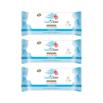 Dove Baby Rich Moisture Moisturising Baby Wipes 50s pack on a clean nursery changing table