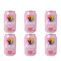 Rubicon Lychee Sparkling Fruit Soft Drink 330ml - Pack of 6