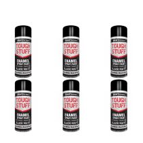 Paint Factory Tough Stuff Black Matt Enamel Spray 400ml - Pack of 6